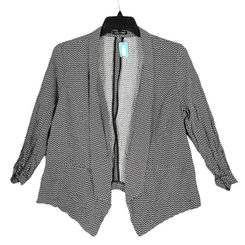 Maurices‎ Knit Layering Cardigan Blouse Womens Jacket XL Black White Moderncore